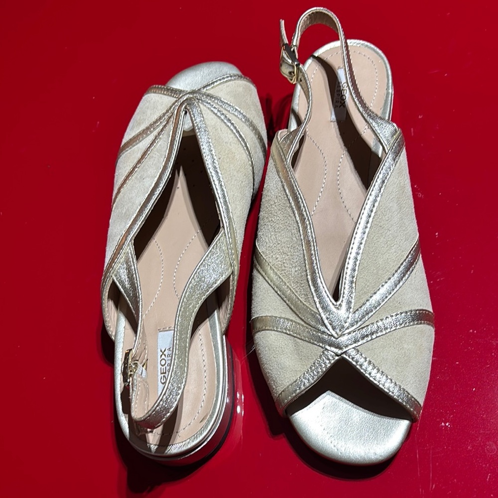 Geox Women's Gold Slingback Sandals